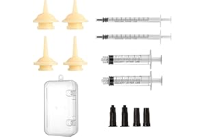 Mini seringues à tétons, Vibury Lot de 12 idéal pour Les tétons de Chiots, Chatons, écureuils et Autres Animaux de Compagnie