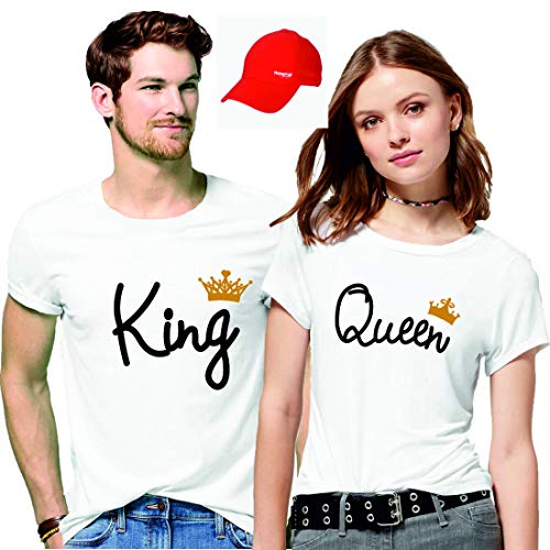 Hangout Hub Couple Tshirts King Queen Printed White Color for Men Women(Set of 2) RS.550 (72.00% Off) - Amazon Hangout Hub Couple Tshirts King Queen Printed White Color for Men Women(Set of 2) RS.550 (72.00% Off) - Amazon