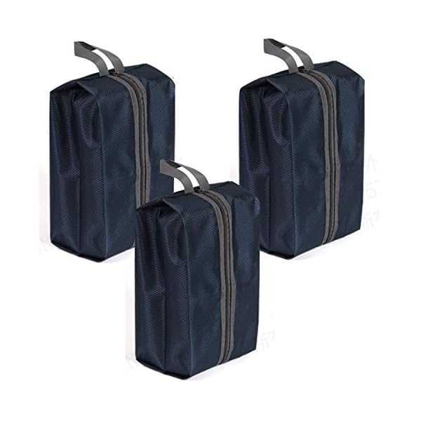 Wasserdicht Schuhtasche, YOBOKO Wasserdichter Schuhtasche mit Reißverschluss Saubere Aufbewahrung von Schuhen in Sporttasche, Koffer & Rucksack mit Tragegriff Verwendbar für Frau und Mann (3 Stk)