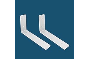 MLOQI 2 stück Regalhalterung, Regalwinkel Schwerlast, Regalhalter Metall, Schwerlastwinkel Wandhalterung Winkel Regal, 0,5 cm Dick Regalträger, Tragkraft 50 KG (Weiß 20 cm)