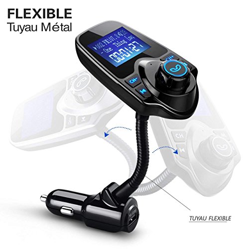 VICTSING-Transmetteur-FM-Bluetooth-Kit-de-Voiture-Mains-Libres-sans-Fil-Chargeur-USB-de-Voiture-avec-35mm-Port-Audio