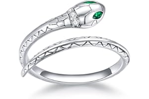 Qings Anillo Serpiente Plata de Ley 925 Anillo Ajustable Abiertos Serpiente Mujer Oro Snake Rings Anillo Animal Serpientes Vintage Retro Joyas para Mujer Hombres Niña