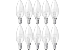 NCC-Licht 10 Stück Kerzenlampe C35 klar E14 40W warmweiß dimmbar 230V