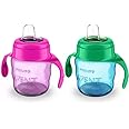 AVENT Philips Toddler Spout Cup With Twin Handle Pack Of 2 Pcs (1 Blue 1 Pink), 200 Ml