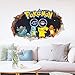 Produktbild XQWZM Hot Pokemon Go Pikachu Broken Wall Stickers Decals Children's Bedroom Playroom Decor 60 * 90Cm Mural Art