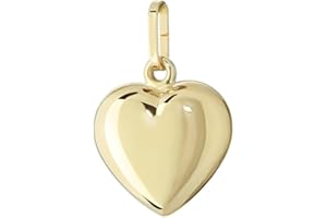 NKlaus Pendentif cœur en or jaune 585 ou 333 - 10,5 x 10 mm - Pour femme et fille