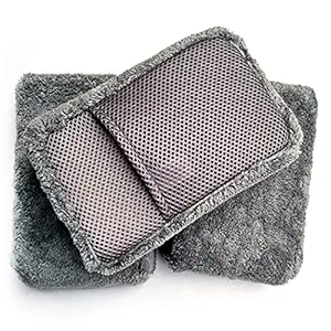 Licogel Pads Motorcycle Rv Dust Removing Microfiber Applicator Rectangle Mesh Portable Lightweight Wax Applicator Wax Foam Sponge with Pocket