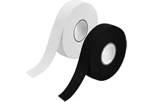 EMPEROCH Lot de 2 rouleaux de ruban adhésif antidérapant pour bâton de hockey sur glace pour badminton, raquette de ping-pong, corde à sauter, bâton de golf 2,5 cm x 25 m