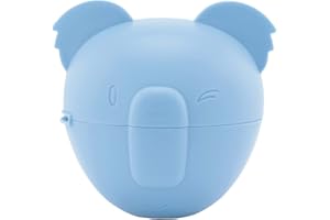 Nuby - Boîte à tétine Koala - Boîte à tétine bébé pour les déplacements - Avec fente Chaîne pour tétine Stériliser la tétine au micro-ondes - Sans BPA - Bleu - 0+ mois