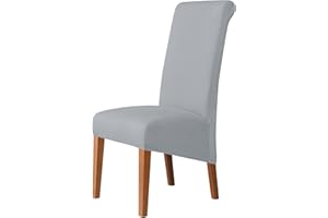 Kozuoan XL Size Chair Covers for Dining Chairs, spandex dining chair covers, detachable and washable Smoky Gray, Pack of 4
