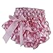 Baby Girl Satin Bowknot Bloomers Diaper Cover Panties for 0-6 Months S (White Dots on Pink)