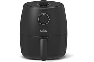 BELLA Friteuse à Air Manuelle de 2 L et Multicuiseur 5-en-1 avec Plateau et Panier Antiadhésifs Amovibles et Lavables au Lave