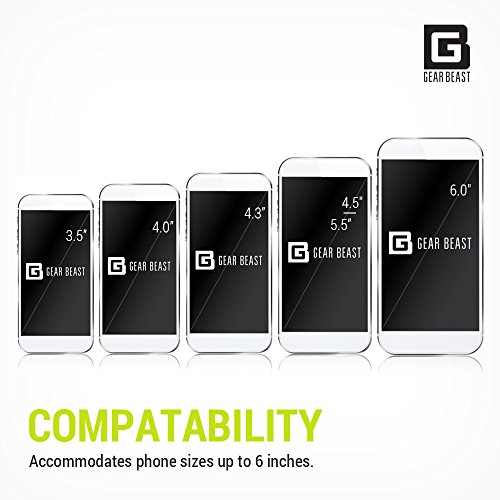 Gear Beast impermeabile corsa cintura marsupio marsupio. ID e porta chiavi. Slim regolabile sport e viaggi confezione puÃ² contenere cellulari inclusi iPhone x 8Â 7Â 6S 6Â Plus Galaxy S6Â S7Â Edge S8Â Plus note 8, Black