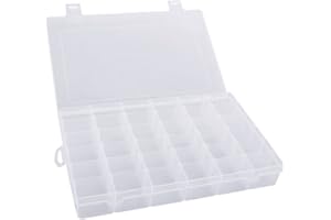Gospire 36 Grids Clear Plastic Jewelry Box Organizer Storage Container with Removable Dividers,(4.32cm*2.80cm) * 36 Grid
