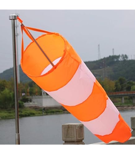 Manica A Vento Aeroporto Rosso+Bianco - Windsock In Poliestere Rip-Stop 60/80/100 Cm Per Esterni - Foto 5