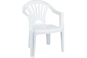 Acan Tradineur - Silla Infantil Modelo Tipi - Fabricado en España -Ligera y fácil de Transportar - Ideal para Jugar, Leer y Dibujar - 50 x 35 x 28 cm - Color Blanco