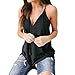 Produktbild Basic Sommer Tops CLOOM Women Vest Lose Shirt Retro Boho Strand Tops Beachwear Coole Trägertop Blouse Frauen Casual Hollow Out Pullover V-Ausschnitt Frauenhemden Tank Top (Schwarz, 2XL)