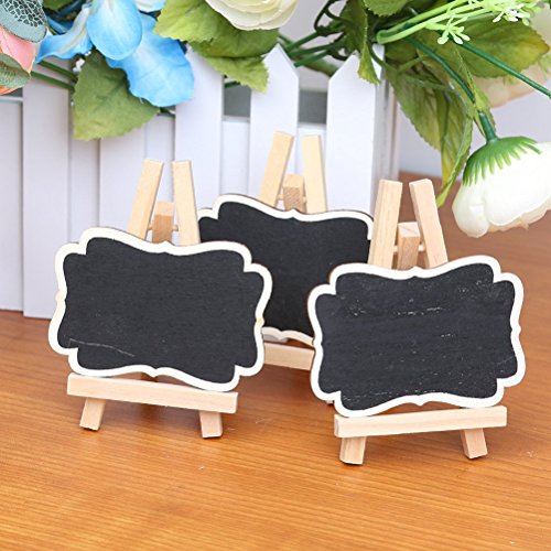 OULII Nachricht schreiben Board Tafeln Schilder Memo Pinnwand für Hochzeiten, Kinder basteln, Garten, gerahmten Tafel Tischkarten mit Staffelei Weihnachtsgeschenk, Packung mit 10-Größe L - 9
