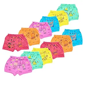 Yashvin Bloomers Baby Girls & Baby Boys Soft Cotton Brief Panty Innerwear Drawer Comfortable & Regular Fit Bloomers for Kids Combo Pack of 6, Multicolor (3 Years-4 Years)