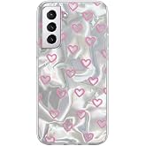 Zebana Samsung Galaxy S21 FE 5G ile Uyumlu Kılıf Zebana Pink Heart Silikon Kılıf Pembe
