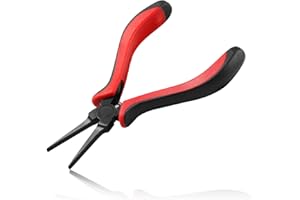 LEONTOOL Szczypce płaskie, gładkie szczęki, szczypce do koralików, cienkie płaskie noski, do produkcji biżuterii, rękodzieła, naprawy płytek drukowanych
