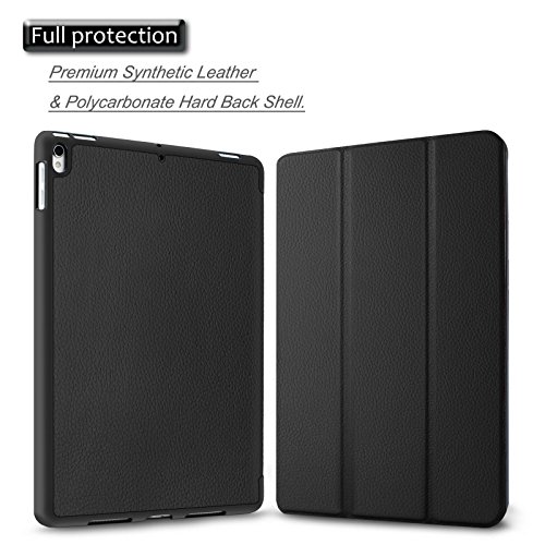iPad Pro 10,5 Hülle, Infiland Ultra Smart Slim Lightweight Schutzhülle Cover für Apple Neu iPad Pro 10,5″ Display 2017(mit Auto Schlaf / Wach Funktion)(Schwarz) - 2