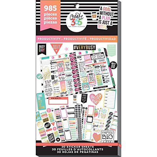 Me and My Big Ideas Super Pack de Pegatinas Productivity Happy Planner