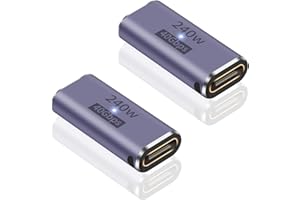 Maxhood USB C Female to Female Adapter, 240W USB C Coupler, 40Gbps Type C Extender Coupler with 8K@60Hz Video Compatible for iPad, Macbook,Thunderbolt 4/3, 2-Pack