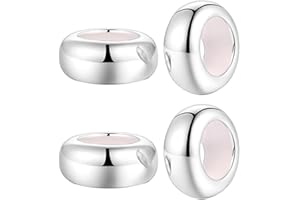 JYRRONG Clip Stopper Charms 925 Sterling Silver Rondelle Spacer Bead for Pandora Charm Bracelets