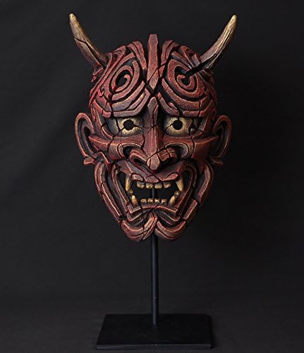 Japanese Hannya Mask - Antique Red by Edge Sculpture, Matt Buckley