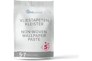 PROVISTON | Tapetenkleister für Vliestapeten | Hochwertiger Kleister | 5-7 Rollen | 200g Packung | Hervorragende Klebekraft | Sehr ergiebiger Rollkleister | Trocknet fleckenfrei aus