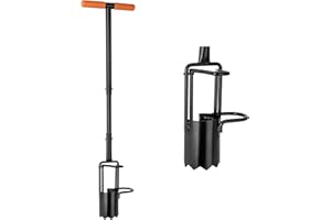 YEELOR BARAYSTUS - Trapiantatore di bulbi da giardino in acciaio al carbonio, aeratore per prato, con manico lungo