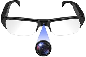 Nisanuki Cámara Espía Gafas, Gafas con Camara Oculta 1080P HD, Portátil Mini Gafas Espia Grabación de Vídeo para Reuniones, Viajes, Deportes