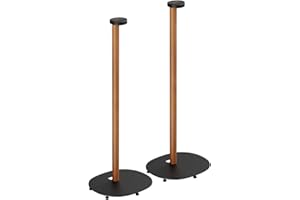 MYWALL my wall Sonos Era Speaker Stand - HS48L for Sonos Era100 and Era300, Steel & Beech Wood Design, Speaker Stand with Plastic Pads & Metal Spikes