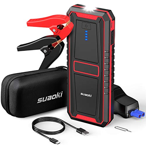 SUAOKI U17 Booster Batterie 1000A 18000mAh, Jump Starter Démarreur de Voiture Aémarreur Automatique pour Moteur à Essence 7L et Diesel 5L, Démarreur Saut 12V, Torche LED, Port USB, QC 3.0 et Type C