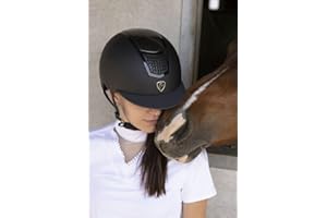 EquiTheme Reithelm AIRY schwarz/Einsatzrand silberfarben