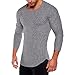 Produktbild SuperSU Herren Herbst Winter Hemd Einfarbig Slim Beiläufige Herbst Winter Langarmhemd T-Shirt Oberteil Männlich Sweatshirt Pullover Pulli mit Rundhalsausschnitt Men Blouse Sweatshirt Sweat