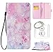 Produktbild für Sony Xperia XA Hülle, Glitter Strass Bling Ledertasche Muster Weich PU Schutzhülle für Sony Xperia XA Flip Cover Wallet Case Tasche Handyhülle mit Lanyard Strap Stand Function Magnetverschluss Etui Schale Credit Card Slots Bookstyle Purse Design Handytasche Lederhülle Schutz Hüllen mit für Sony Xperia XA +Schlüsselanhänger (R) (9)