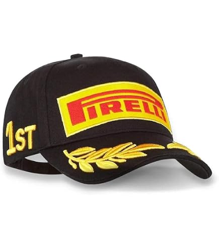 Casquette Baseball F1 Pirelli Motorsport Special Edition USA - Noir Et Doré, Podium 1ère Place - Taille Réglable, Produit Officiel