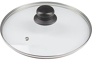 Pullmer Glasdeckel mit Dampfloch, als Pfannendeckel oder Topfdeckel, gehärtetes Glas und hitzebeständiger Griff, Universaldeckel, spülmaschinenfest (26 cm)