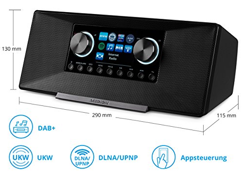 Medion 50056415 MD 87990 (2,8 Zoll TFT-Display) WLAN Internet-Radio, grau