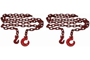 JOMA-TECH Chaîne forestière et arrière de 2 + 3 m - 8 mm - Carré avec crochet à boucle et crochet parallèle - Dimensions : 8 x 24 mm - Charge de rupture : 9 000 daN/9 t.