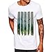Produktbild T-Shirts,Honestyi 2018 Modell Herren Kreativ Entwurf Landschaft Drucken Weiß T-Shirts mit Rundhalsausschnitt Sweatshirts blusen,Baumwolle,weich und luftig,Oversize S-XXXXL (XXXL, Weiß)