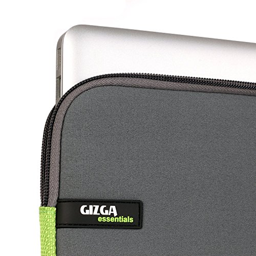 GIZGA 14.1 Zoll LaptopTasche / Schutzhülle für Laptop / Tablet mit einer Bildschirmdiagonale von 35,8 cm (14,1 Zoll) Grau mit Grün - 5