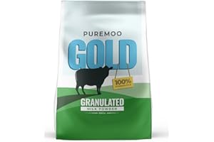 PUREGUSTO Pure Moo Gold - Granulated Skimmed Milk Powder - Suitable for All Coffee Machines & Vending Machines - Clog Free Guarantee (5 Packs of 500g)