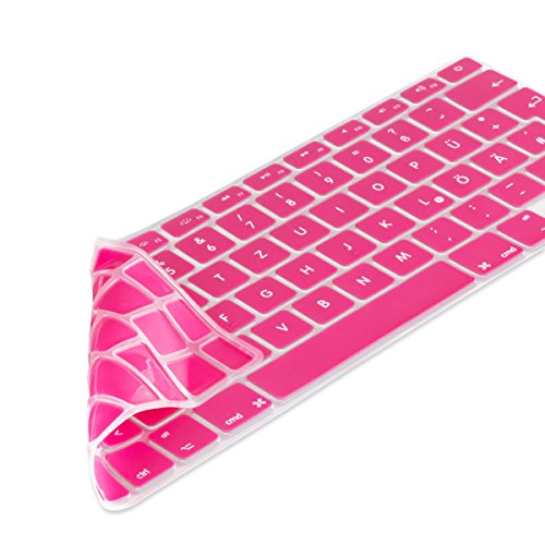 kwmobile Tastaturschutz Apple MacBook Air 13''/ Pro Retina 13''/ 15'' - QWERTZ Silikon Laptop Tastaturfolie - Notebook Tastaturschutzfolie Pink