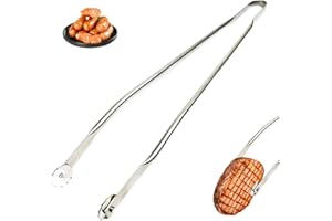 FUXNGZI Pince à saucisse BBQ, 2024 New Pince Barbecue Longue, Pinces à Retourner Les Saucisses Pour Barbecue, Pince Cuisine Inox, Pince A Barbecue A Roulette, Pince à Grillade, Pince Alimentaire (1PCS, 40cm)