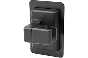 Soporte giratorio de Ducha Ajustable, GEBAUM Soporte Alcachofa Ducha 12 × 8 cm, Plástico ABS, no Requiere Taladrar, Soporte de Ducha de Pared Negro Adhesivo para Ducha de Mano de Baño