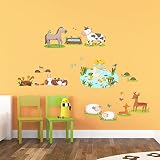 Decowall DW-1403 Feld mit Tieren Wandsticker Wandaufkleber Wandtattoo Kinderzimmer - 6