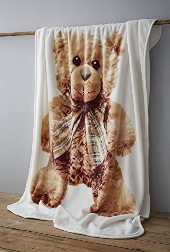 Catherine Lansfield Teddy Bear Panel Print Raschel Throw Catherine Lansfield Teddy Bear Panel Print Raschel Throw